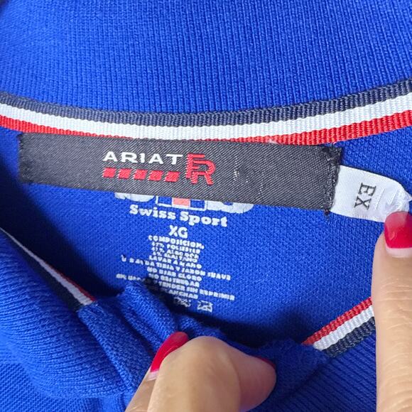 Ariat FR Men's Bright Blue XL Polo Shirt Flame‎ Resistant Work Shirt Swiss Sport - Picture 2 of 6